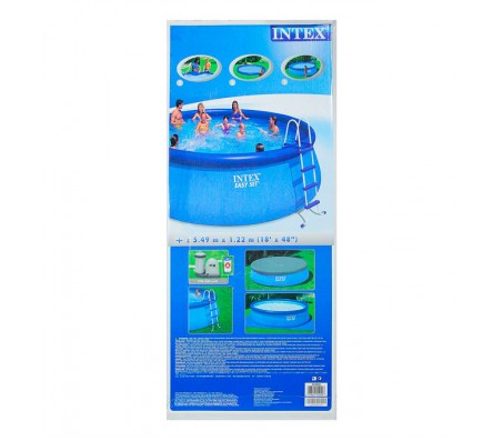 Easy Set бассейн надувной  549х122 см (в комплекте: лестница, тент, подстилка, насос с фильтром 220V)Надувные бассейны