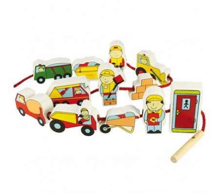 Набор бусинок Стройка Wooden ToysШнуровки и сортеры
